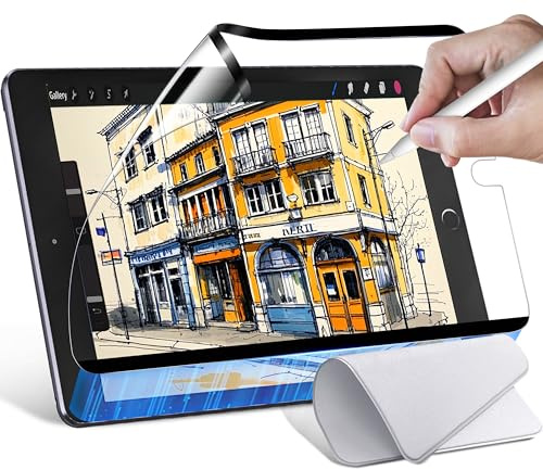 Watana Paper-Feel Magnetischer Schutzfolie für iPad 9. / 8. / 7. Generation (10,2 Zoll, 2021/2020/2019 Modell) Papiergefühltes mit Poliertuch Displayschutz zum Schreiben Zeichnen, Wiederverwendbar