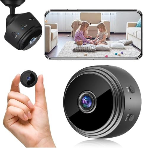 Mini Cámara Espía WiFi 1080P HD Invisible Camara vigilancia WiFi interio/Exterior,con detección de Movimiento y visión Nocturna,Cámara con Grabación,interio/Exterior App Inalámbrico Alerta