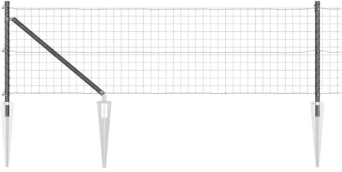 vidaXL Fence with Post Grey 0.6 x 10 m Steel and PVC, Garden and Terrace, Modern Design, Durable Outdoor Fence, Stylish Boundary Panels, Versatile Weather-Resistant Barrier