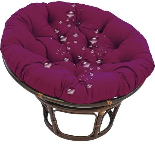 Bequemes Eierstuhlkissen, gepolstert, rund, Sitzkissen für Schaukel-Hängesessel, Gartenmöbel, Lila, 150 x 110 cm, weiches Kissen für verbesserte Entspannung