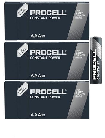 DURACELL PROCELL 30X Mini Stilo Duracell Procell AAA Alcalina (3 Blister Da 10 Batterie) 30 Pile