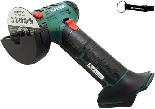 HEADNMORE® Bundle Parkside® - Smerigliatrice angolare a batteria da 20 V, PWSAM 20-Li (senza batteria) + portachiavi HEADNMORE®