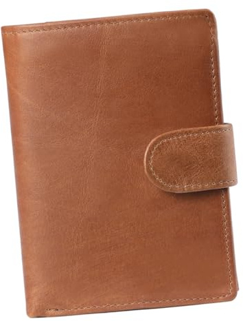 KOMBIUDA RFID Geldbörse für Herren mit Kartenfächern Großem Fassungsvermögen Ausweis und Reisepass-Platz Tragbare Handtasche für Büro und Alltag Hellbraun
