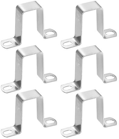 M METERXITY 6er Pack U Förmige Verbindungsklammer 25x50mm 304 Edelstahl Quadratrohr Schelle Für Türschließbügel Halterung Strut Kanal Befestigungswerkzeuge Rohr Bandschelle Für Rechteckrohr