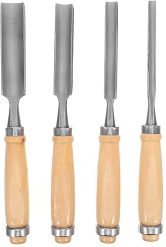 Holibanna 4 Pezzi Sgorbie Intaglio Legno in Acciaio Alta Resistenza Mezza Curva per Scultura e Incisione Artigianale Legno Morbido