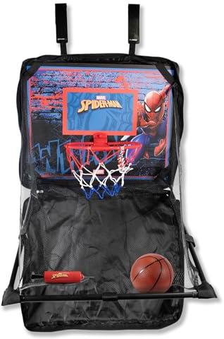 Hy-Pro Officially Licensed Spiderman Over The Door Basketball Set - Marvel Gift, Mini Basketball & Pump Included, Indoor Outdoor Use, 3+