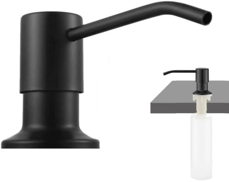 300ml Kitchen Soap Dispenser, Built In Counter Soap Dispenser Refill Countertop Pump Lotion Dispensers For Kitchen Sink(Black)