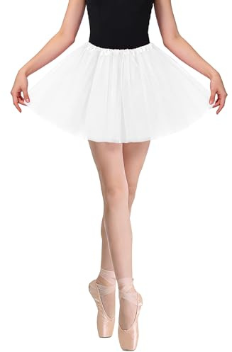 YZDMDM Tüllrock Damen Kurz Tütü Rock 80er Retro Unterrock Karneval Kostüm | Klassisch Tüll Petticoat Elastisch Lagig Ballett Dress für Party Halloween Weihnachten Tanzkleidung Teen Erwachsene Tanzrock
