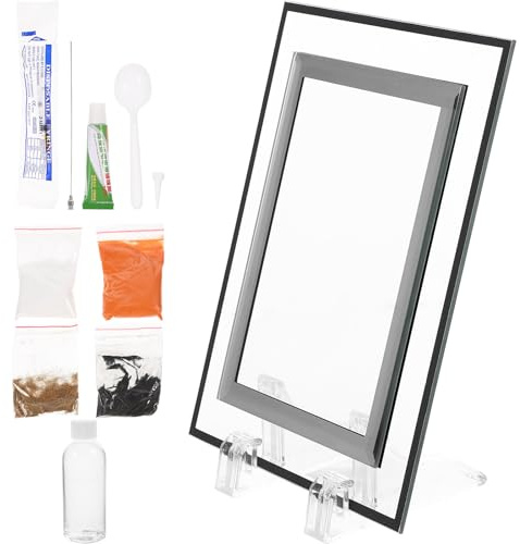 Gatuida Kit de Peinture Décorative Soi-même sur Sable Mouvant 14x18 Cm, Tableau de Sable Animé 5 Pouces Carré, Matériel D'art Solide pour Décoration Bureau et Loisirs Créatifs
