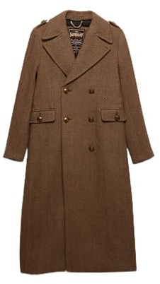 Superdry Damen Zweireihiger Mantel aus Wollmischung