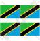 Vinyl-Aufkleber, Motiv: Tansania-Flagge, Ostafrika, 50 mm, 4 Stück