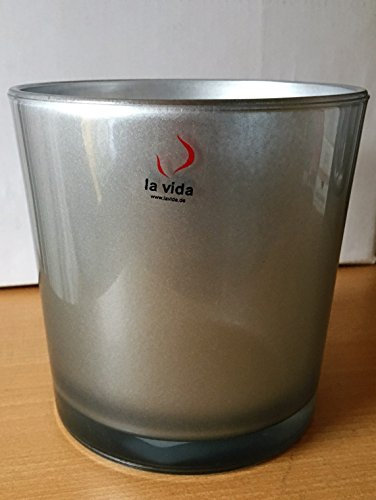 Glas Vase Kalle Windlicht silber von La Vida