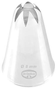 Dr. Oetker Star Nozzle Closed 8 mm Stainless Steel, Silver, 5 x 3 x 3 cm