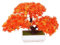 Flikool Mini Pin Arbres Artificielles avec Pot Fleurs Artificiels Simulation Plantes Artificielles Faux Verte L'herbe Turf Bonsai Maison Ornements de Decoration pour Bureau Table Deco - Orange