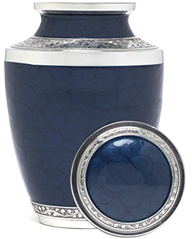 Eternal Harmony Cremation Urn for Human Funeral Ashes with Elegant Finishes to Honor and Remember Your Loved One (Carefully Handcrafted) Blue Peace