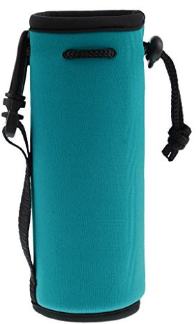 Flaschentasche Neopren Isolierhülle mit Kordelzug für 500ml Trinkflasche, Seeblau