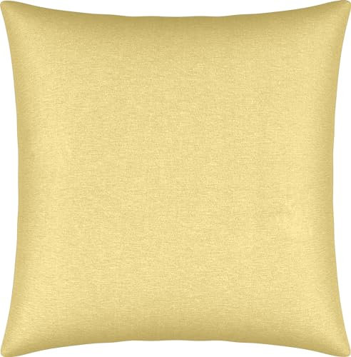 Erwin Müller Kuschelkissenbezug, Kissenhülle Single-Jersey Murnau - hellgelb Größe 40x40 cm - bügelfrei, strapazierstark, elastisch, mit Reißverschluss