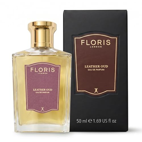 Floris London Leather Oud Eau de Parfum (50ml) | Rich, Earthy & Smoky Fragrance, Enhanced with Vetiver, Amber & Sandalwood, Opulent Scent for Men