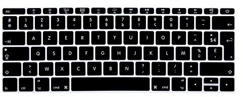 MMDW Clavier Français AZERTY compatible pour MacBook Pro 13 2017 & 2016 A1708 No Touch Bar & MacBook 12 A1534 Protection Skin (EU)