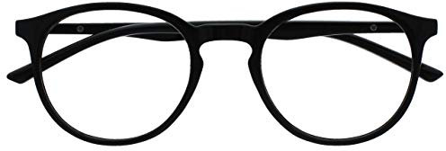 OPULIZE Met Schwarz Lesebrille Groß Runden Komfortabel Herren Damen Federscharniere R60-1 +0,00