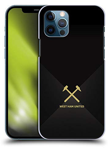 Head Case Designs Officially Licensed West Ham United FC Black & Gold Hammer Marque Kit Hard Back Case Compatible With Apple iPhone 12 / iPhone 12 Pro