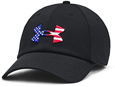 Under Armour Men's Freedom Blitzing Adjustible Hat, Black (001)/Silver, One Size Fits Most