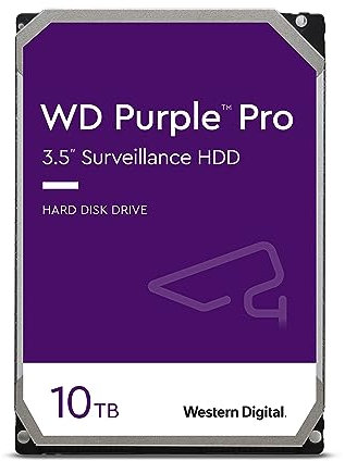 WD Purple Pro 10TB per Smart Video, Hard Disk interno da 3.5”, Tecnologia AllFrame, 7200 RPM, 550TB/anno, Cache da 256 MB, Garanzia 5 anni