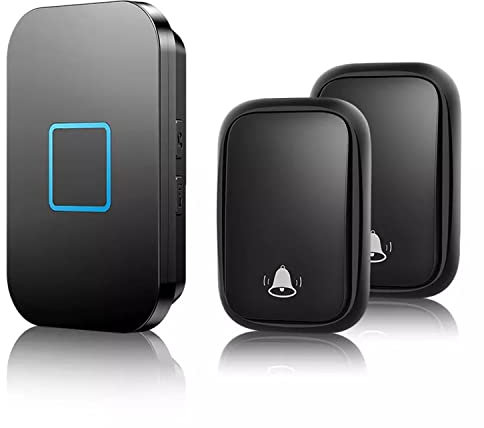 TriLine Self-Powered Wireless Doorbell, Waterproof Cordless Chime, No Battery Required Door Bell Kit with 150M Range LED Indicators, 500 ft Remote 5 Volume Levels 60 Melodies