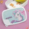 Transparent Gift Fiambrera Infantil Personalizada con Nombre Unicornios Coloridos. Fiambreras para Niños y Niñas. Porta Bocadillos para Colegio, Guardería. Caja Almuerzo y Merienda Vuelta al Cole