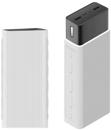 GadgetBite Silikon-Schutzhülle für Mi Boost Pro Power Bank 30000 mAh Akku [Powerbank nicht im Lieferumfang enthalten], Weiß