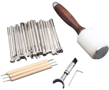 NUOBESTY 25stücke Leder Bearbeitung Werkzeug Set Für Leder Diy Schneiden Schnitzen Und Nähen Werkzeugen Für Anfänger Und Hobbyisten