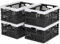 Afromy 15 Litre Folding Plastic Stacking Storage Crates Box, Collapsible Storage Stackable Basket, Pack of 4