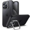JETech Kickstand Case for iPhone 15 Pro Max 6.7-Inch, Built-in Adjustable Camera Stand, Military Grade Drop Protection, Frosted Translucent Matte Back Shockproof Phone Cover (Black Titanium)