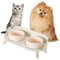 Hundenapf Set Erhöht Hunde Napfset - Doppel Fressnapf Hund Keramik mit Spritzschutz Ständer - Hundenäpfe 2er Set für Futter und Wasser - Futterstation für Kleine Hunde und Katzen - 2 x 300 ml - Rosa