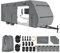 VEVOR Bâche de Protection Camping-Car, 8,5-9,5 m, Housse Caravane en Oxford 300D Durable, Classe A résistant à l'eau, au Vent et aux déchirures, avec Sac de Rangement, kit de réparation et Sangles