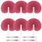PATIKIL Round Shaped Paper Hand Fans, 20 Pack Bulk Folding Fan Handheld with Plastic Fan Handles for Wedding Party Decoration Birthday Guest Favors DIY Supplies, Rose Red