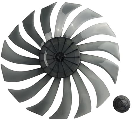 Hoja de ventilador silenciosa de 350 mm, piezas de repuesto de hélice de plástico con cubierta de tuerca 7/9/15 hojas para ventiladores de mesa de piso (15 hojas)