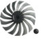 Hoja de ventilador silenciosa de 350 mm, piezas de repuesto de hélice de plástico con cubierta de tuerca 7/9/15 hojas para ventiladores de mesa de piso (15 hojas)