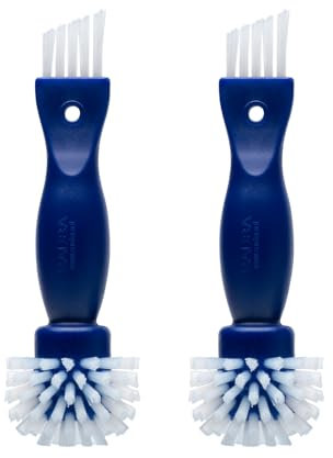 SAUBA Reinigungsbürste Wanda für Waschbecken mit Zwei Pinseln | 2er Pack Waschbecken Reinigungsbürsten blau | für Waschbecken, Abfluss, Ausguss & Bad | gegen Kalk und Anderen Ablagerungen