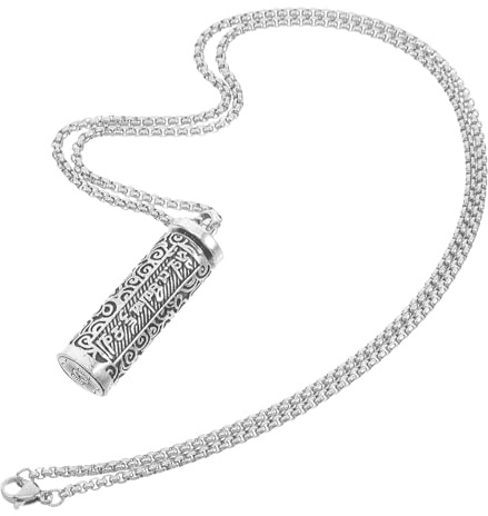 SUPVOX Copper Hollow Bottle Pendant Necklace Silver Unisex Travel | Easy Open and Close, Stores Personal Spices, Unique Design for Outdoor Activities