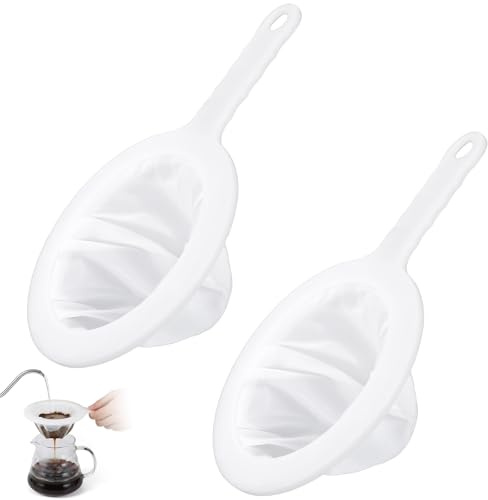 DOPENSPI 2 Pack Plastic Fine Mesh Strainer, Mesh Strainer with Handle 200&400Mesh Ultra Fine Plastic Sieve Small Kitchen Colander for Juice Yogurt Coffee Honey Milk Matcha