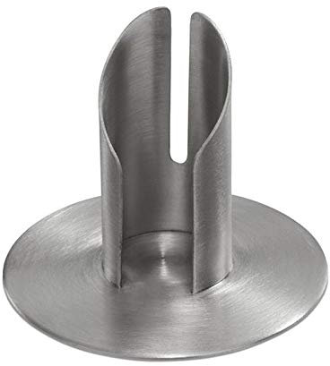 Kerzenleuchter silberfarben, für Kerzen D 4cm, satiniert, Messing vernickelt, mit Dorn, Aussen D 9cm, Höhe 8cm für Altarkerzen und Taufkerzen