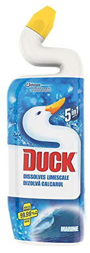 Duck Toilet Cleaner Liquid, Sanitiser & Descaler, 750 ml, Marine, Pack of 8