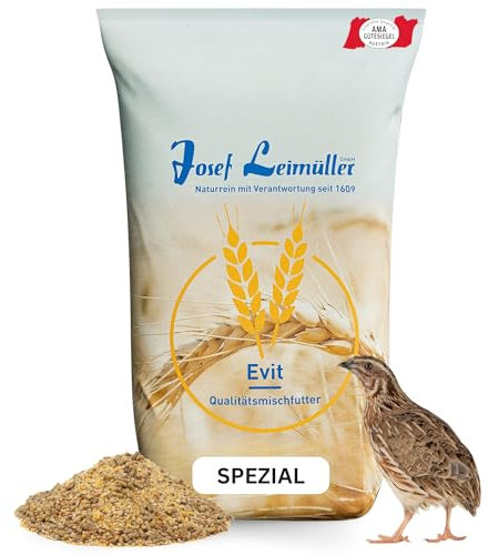 Leimüller Wachtelfutter 25kg [Spezial] - AMA-Gütesiegel & gentechnikfreies Legewachtelfutter - Hoher Sämereien-Anteil - Für aktive Legewachteln & hohe Eierqualität