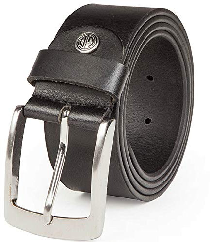 LINDENMANN Men's Buffalo Leather Belt 40 mm Wide Can Be Shortened Leather Belt Denim Belt XL Black