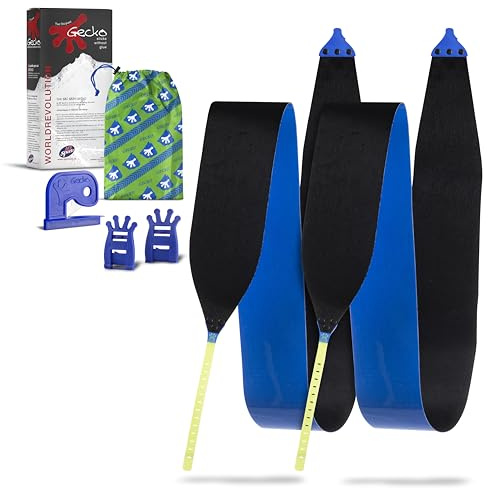 Gecko Mix Standard Ski Skin 125/177-187 | Adjustable to Ski Length | with Knife and Fur Bag | Climbing Skin | Ski Touring Fur | Adhesive Fur | Ski Accessories