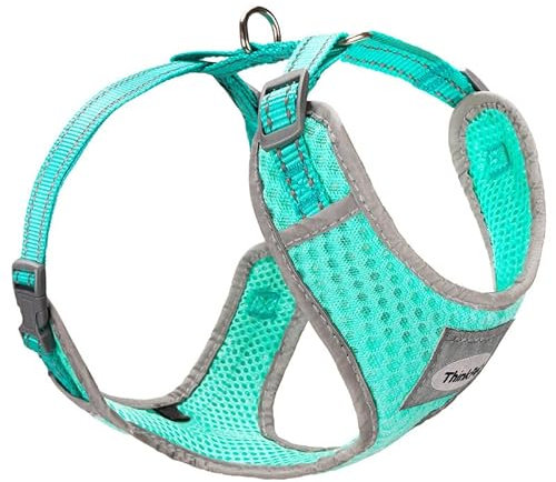 ThinkPet No-Pull Hundegeschirr Leine Set, Atmungsaktiv Brustgeschirr für Kleine Mittlere Große Hunde, Einstellbar Weich Laufgeschirre Sicher Kontrolle Gepolstert Reflektierendes Sicherheitsgeschirr