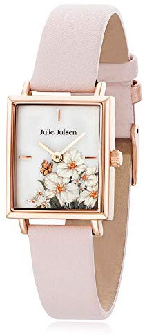 Julie Julsen JJW102RGL-2 Uhr Damenuhr Lederarmband vergoldet 3 bar Analog Rosa