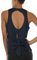 icyzone Damen Sport Top Yoga Fitness Shirt Rückenfrei Oberteil Atmungsaktive Laufshirt (S, Navy)
