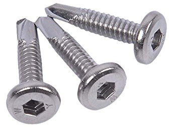 Souarts Selbstschneidende Schraube 410 Edelstahl Flachkopf Innensechskantschrauben Bohrschrauben M5.5 100 Stück (M5.5 x 35, Silber)